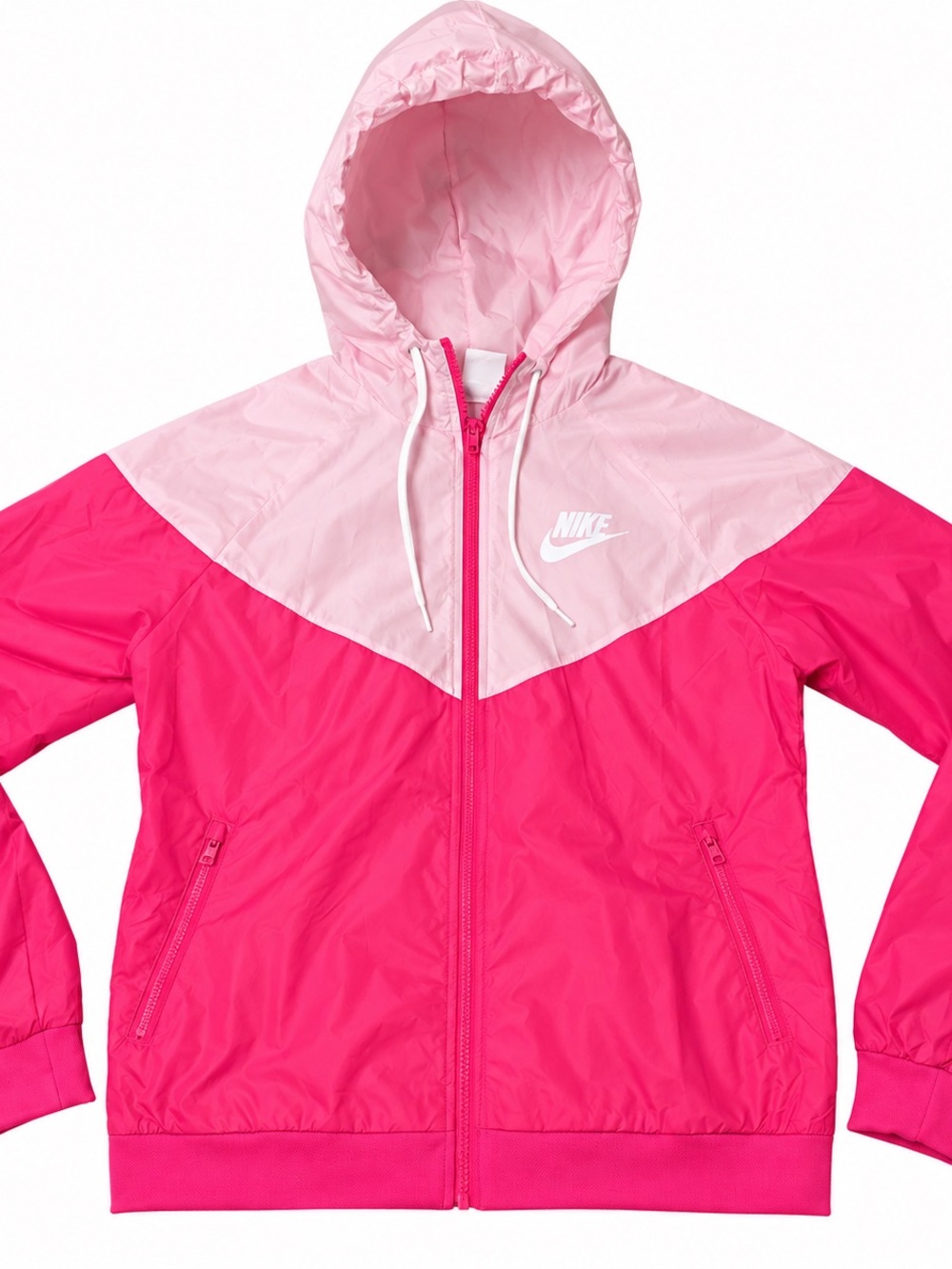 Nike Women’s Two-Tone Pink Hooded Windbreaker Jacket M